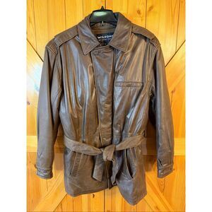 Vintage Wilsons Men’s Lined Thinsulate Brown Leather Coat Size Medium (7280)